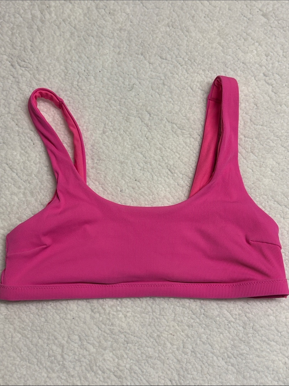 Athleta XS bikini top Ribbed Scoop Neck - Hot Pink